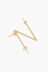D'heygere N-shaped Golden-effect Silver Single Earrings