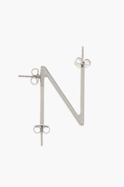 D'heygere N-shaped Silver Single Earrings