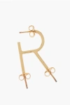 D'heygere R -shaped Golden-effect Silver Single Earrings