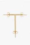 D'heygere T-shaped Golden-effect Silver Single Earrings
