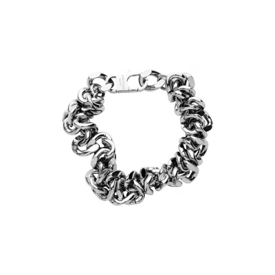 Pre-owned D'heygere Twisted Curb Chain Bracelet 'silver' | Grey | Women's Size 1 In Gray