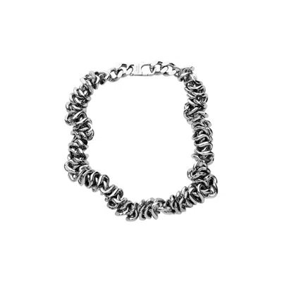 Pre-owned D'heygere Twisted Curb Chain Necklace 'silver' | Grey | Women's Size Onesize In Gray