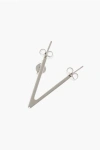 D'heygere V-shaped Silver Single Earrings In Metallic