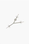 D'heygere Y-shaped Silver Single Earrings In Metallic