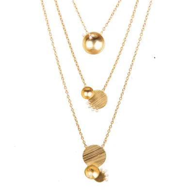 Dhwani Bansal Afefe Layered Necklace In Gold Plated