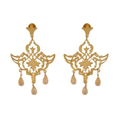 Dhwani Bansal Mir Citrine Drops In Gold Plated
