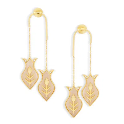 Dhwani Bansal Women's Gold Amphora Earrings With Mother Of Pearl