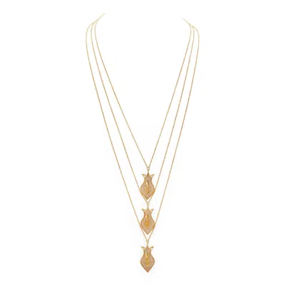 DHWANI BANSAL WOMEN'S GOLD AMPHORA LAYERED NECKLACE WITH MOTHER OF PEARL