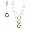 Dhwani Bansal Women's Gold / Blue / Black Gold Aqua Layered Necklace And Enamel Bracelet Gift Set