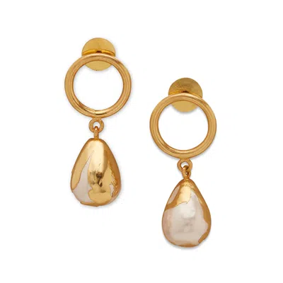 Dhwani Bansal Women's Gold Luludrop Earrings With Baroque Pearls