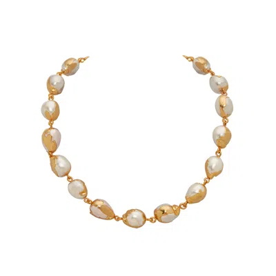 Dhwani Bansal Women's Gold Luna Necklace With Baroque Pearls