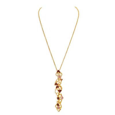 Dhwani Bansal Women's Gold / Purple Gold Gaia Pendant With Enamel In Multi