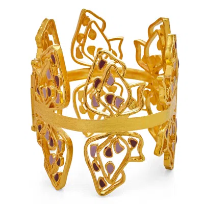 Dhwani Bansal Women's Gold / Purple Gold Sama Bracelet With Enamel