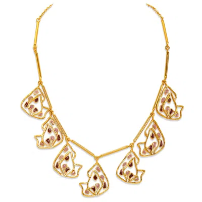 Dhwani Bansal Women's Gold / Purple Gold Sama Necklace With Enamel In Multi