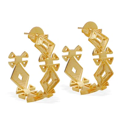 Dhwani Bansal Women's Gold Safa Hoop Earrings