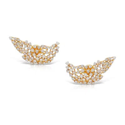 Dhwani Bansal Women's Gold / White Astra Gold And Diamond Ear Studs
