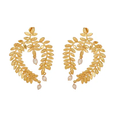 Dhwani Bansal Women's Gold / White Gold Hadaira Earrings With Pearls In Multi