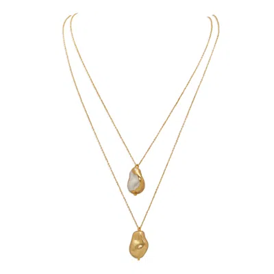 Dhwani Bansal Women's Gold / White Gold Kora Pendants With Baroque Pearls