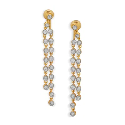 Dhwani Bansal Women's Gold / White Mizu Two Strand Gold And Diamond Earrings