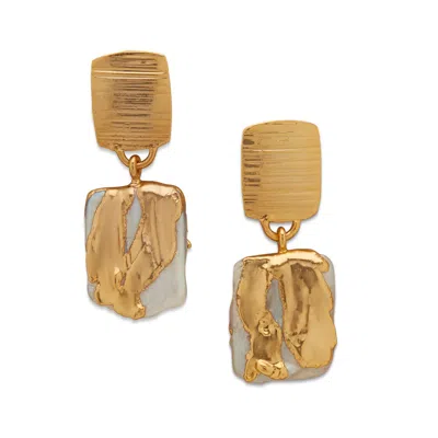 Dhwani Bansal Women's Gold Zuri Drop Earrings With Baroque Pearls