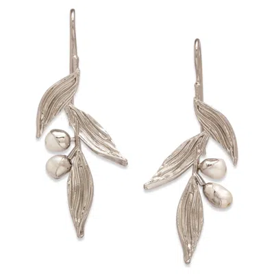 Dhwani Bansal Women's Silver Haya Earrings With Baroque Pearls In Gray