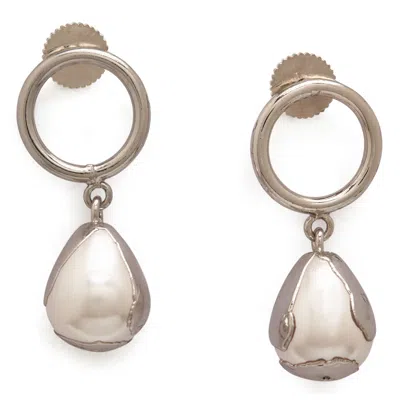 Dhwani Bansal Women's Silver Luludrop Earrings With Baroque Pearls In Gold