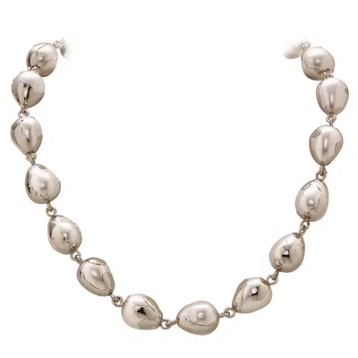 Dhwani Bansal Women's Silver Luna Necklace With Baroque Pearls