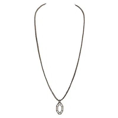 Dhwani Bansal Women's White / Silver / Grey Grey Syra Pendant With Zirconia In Multi