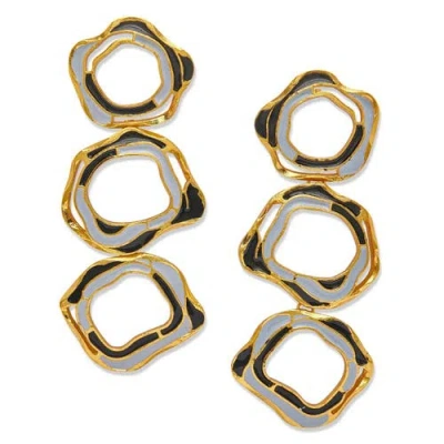 Dhwani Bhansal Aqua Earrings In Gold Plated