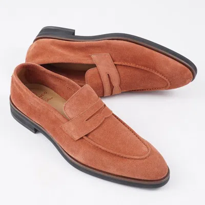 Pre-owned Di Bianco 'amato' Unlined Cashmere Calf Suede Loafers 10.5 (eu 43.5) Shoes In Orange