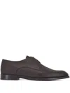 Di Bianco Cardano Grained Lace-up Derby Shoes In Brown