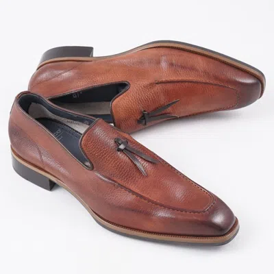 Pre-owned Di Bianco 'cordusio' Unlined Soft Grained Leather Loafers Us 8.5 (eu 41.5) Shoes In Brown