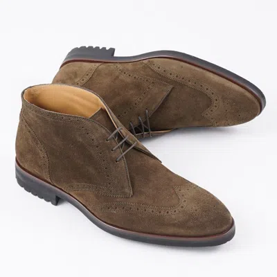 Pre-owned Di Bianco 'lazio' Military Green Calf Suede Chukka Boot 9.5 (eu 42.5) Shoes