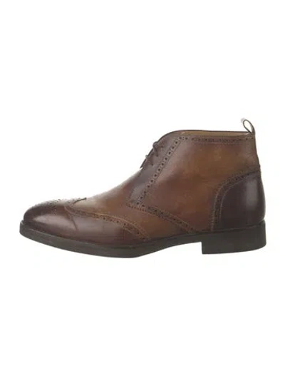 Pre-owned Di Bianco Leather Brogues In Brown