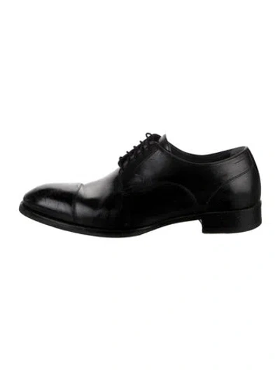 Pre-owned Di Bianco Leather Derby Shoes In Black