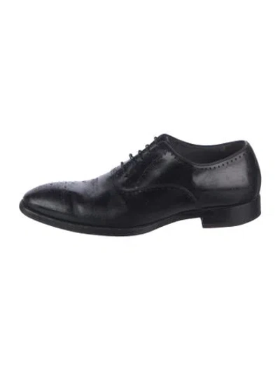 Pre-owned Di Bianco Leather Dress Loafers In Black