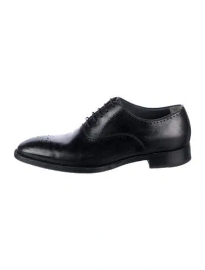 Pre-owned Di Bianco Leather Dress Loafers In Black