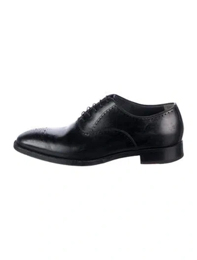 Pre-owned Di Bianco Leather Dress Loafers In Black