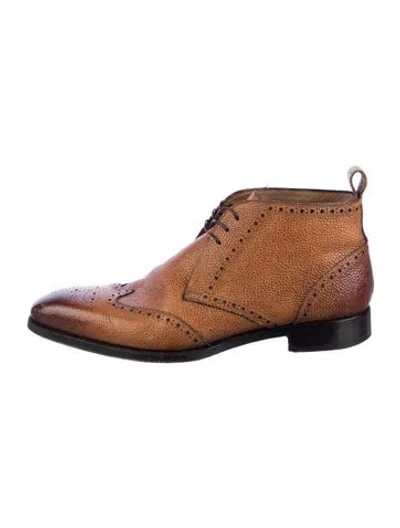 Pre-owned Di Bianco Leather Lace-up Boots In Brown
