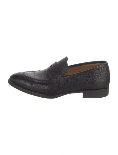 Pre-owned Di Bianco Leather Loafers In Black