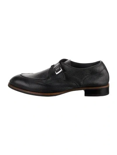 Pre-owned Di Bianco Leather Monk Straps In Black