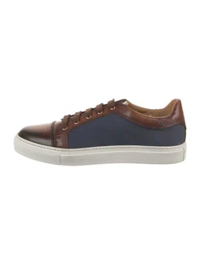 Pre-owned Di Bianco Leather Sneakers In Blue