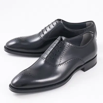 Pre-owned Di Bianco Premium 'ancona' Black Calf Leather Oxford Us 10.5 (eu 43.5) Shoes