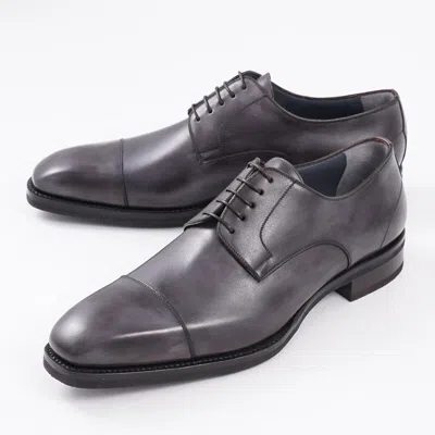 Pre-owned Di Bianco Premium 'pesaro' Smoke Gray Museum Calf Derby Us 11 (eu 44) Shoes