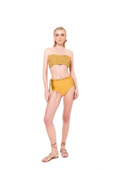 Di Croce Al Mare Bikini Sorrento Gold In Orange