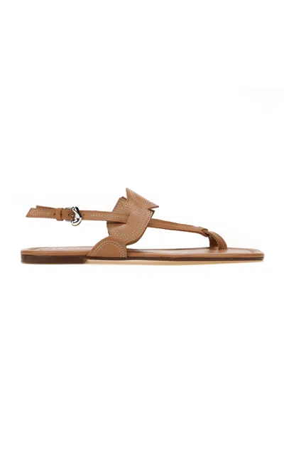 Di Gaïa Gloria Strap Leather Sandals In Brown