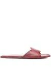 Di Gaïa Lucia Slip-on Leather Sandals In Red