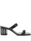 Di Gaïa X Louiza Cordelia Square-toe Heel Sandals In Black