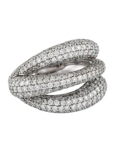 Pre-owned Di Modolo 18k 4.62ctw Diamond Triadra Cocktail Ring In Multicolor