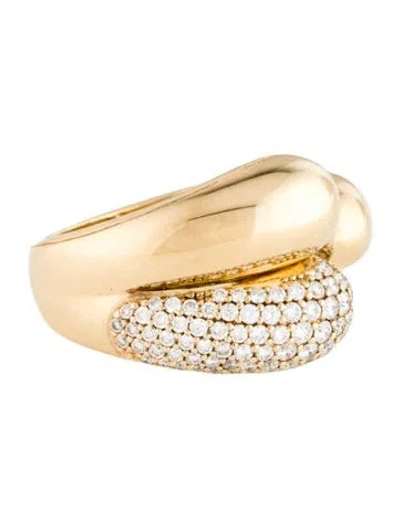 Pre-owned Di Modolo 18k Diamond Oblong Triadra Cocktail Ring In Multicolor